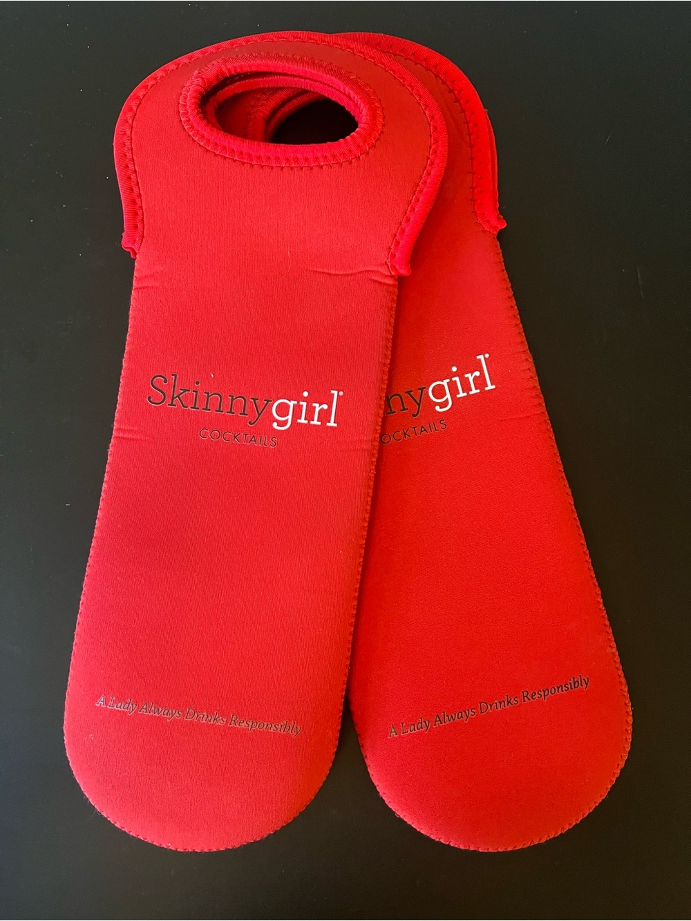 Skinnygirl Red Neoprene Bottle Carrier - Set of 2